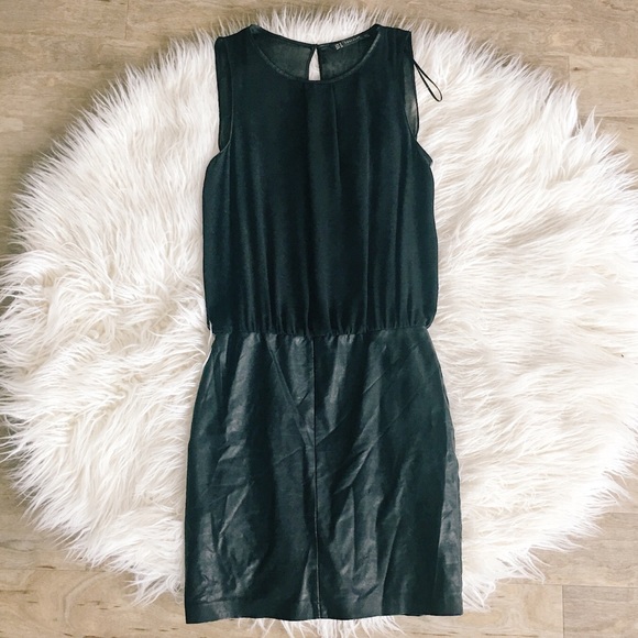 Zara Dresses & Skirts - ❌ DONATED❌ Zara || Leather and Lace Cocktail Dress